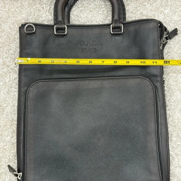 Prada Aged Saffiano Leather Vertical Briefcase Bag - Picture 8 of 16
